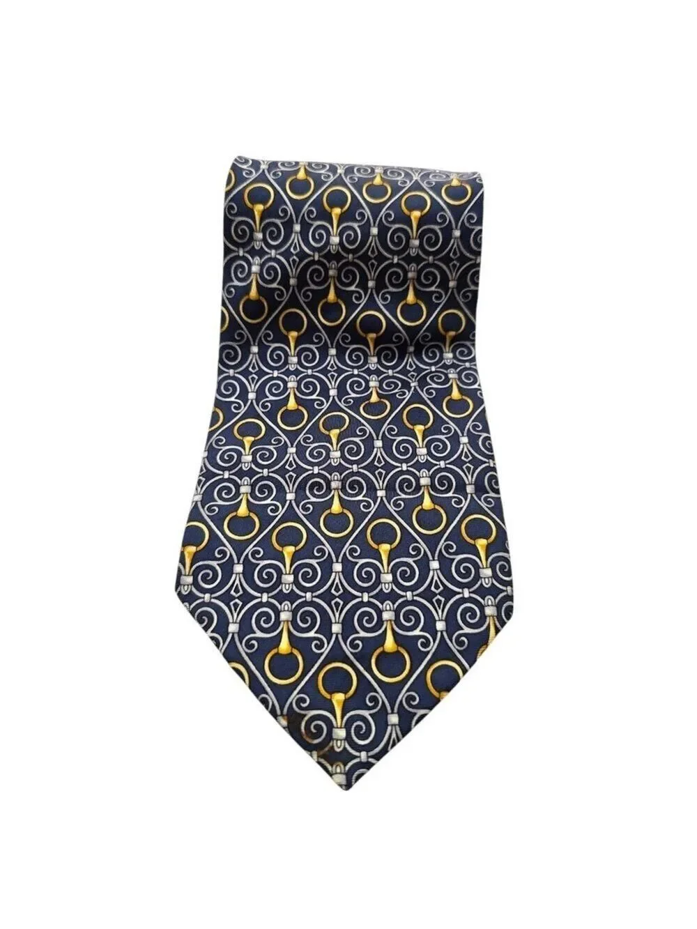 Paolo Gucci Vintage Hand Finished Italian Silk Horsebit Tie